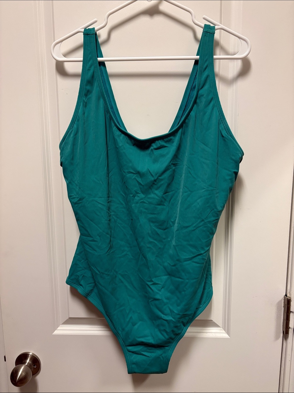 Catalina Teal Ribbed Scoop One-Piece Swimsuit 3xl